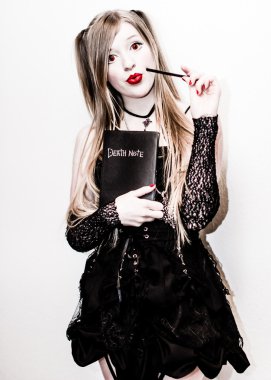female cosplayer as character Misa Amane clipart