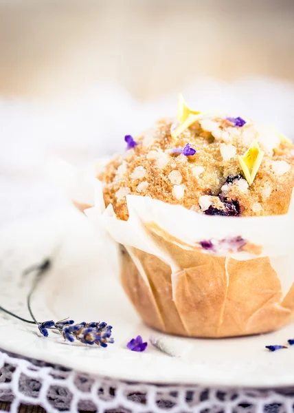 Hausgemachter Muffin mit Blaubeeren — Stockfoto