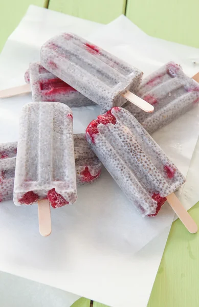Chia frozen popsicles — Stock Photo, Image