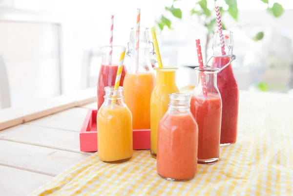 Variety of fresh smoothies — Stock Photo, Image