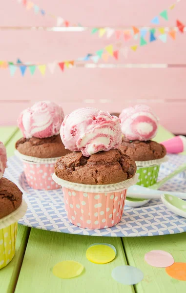 Kleine Schokoladenmuffins — Stockfoto