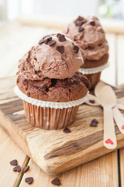Kleine Schokoladenmuffins — Stockfoto