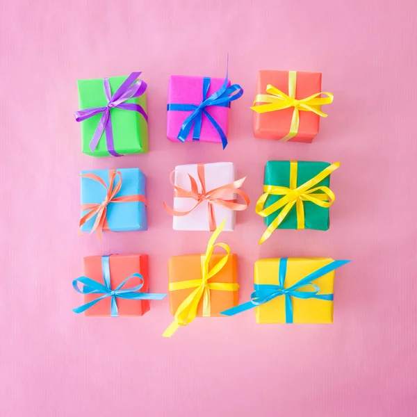 Many colorful gift boxes — Stock Photo, Image