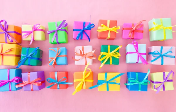 Many colorful gift boxes — Stock Photo, Image