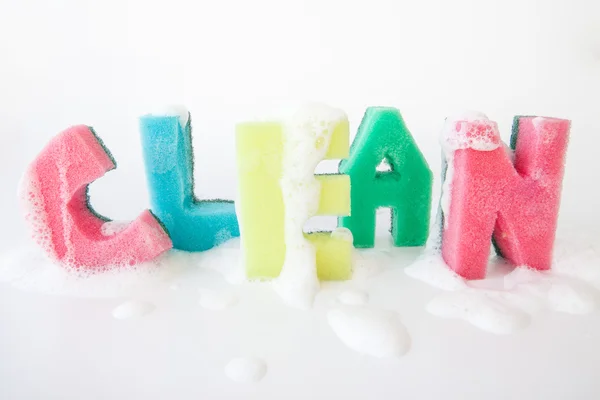 Banner made from kitchen sponges — Stock Photo, Image
