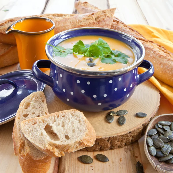 Supă de dovleac de casă — Fotografie, imagine de stoc