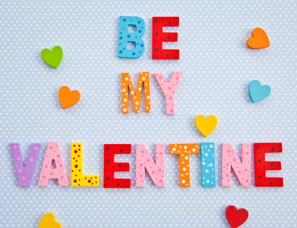 Be my Valentine on blue background — Stock Photo, Image