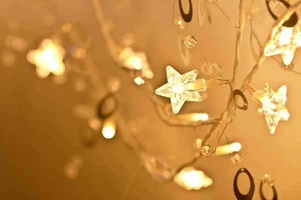 Kerstverlichting met sterren — Stockfoto