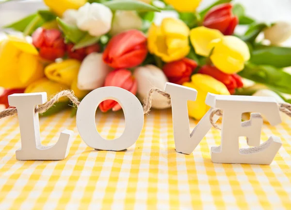 LOVE in wooden letters — Stock Photo, Image
