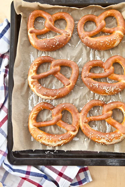 Salty bavarian pretzels — Stock Photo, Image