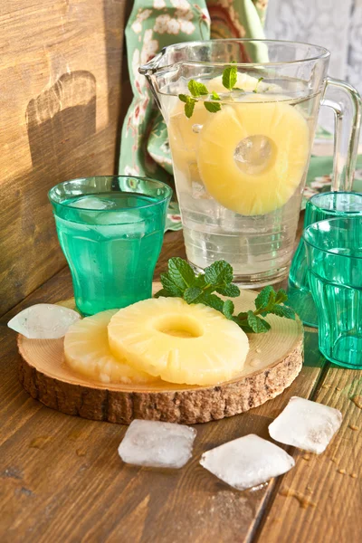 Homemade lemonade with pineapple — Stock Photo, Image