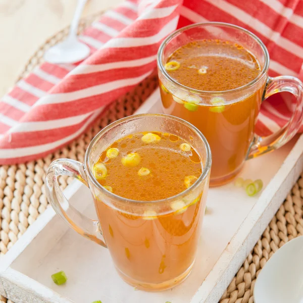 Homemade bone broth — Stock Photo, Image