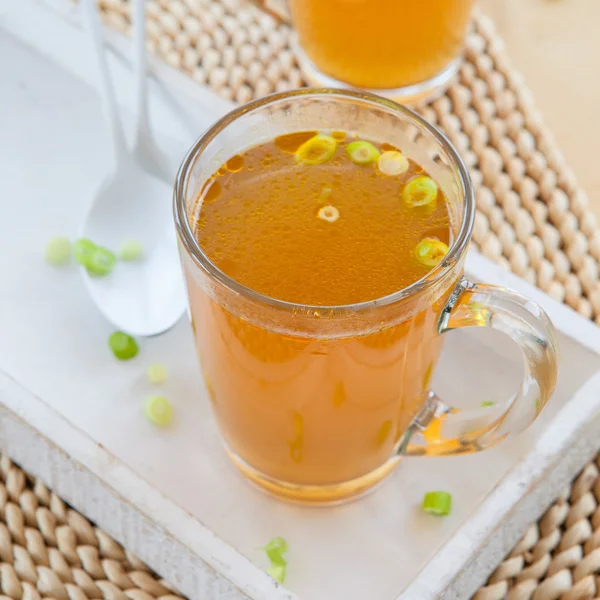 Homemade bone broth — Stock Photo, Image