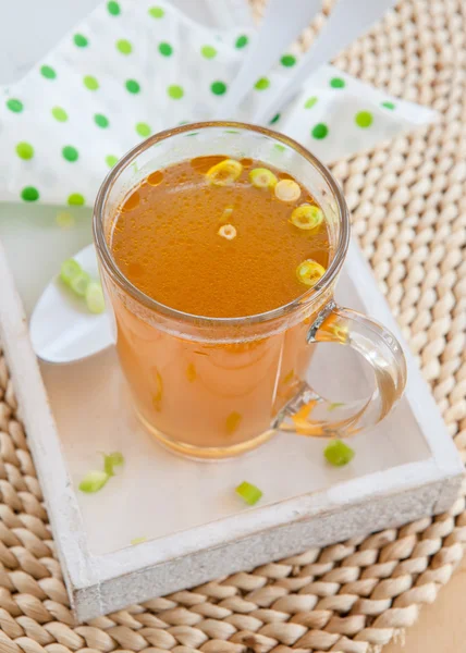 Homemade bone broth — Stock Photo, Image