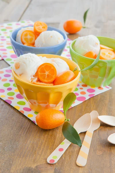 Helado con kumquats — Foto de Stock