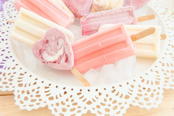 Variety of frozen popsicles — Stock Photo, Image