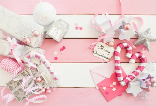 Pink christmas decorations — Stock Photo, Image