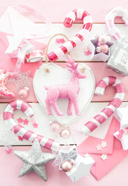 Pink christmas decorations — Stock Photo, Image