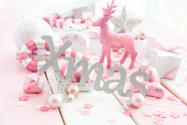 Pink christmas decorations — Stock Photo, Image