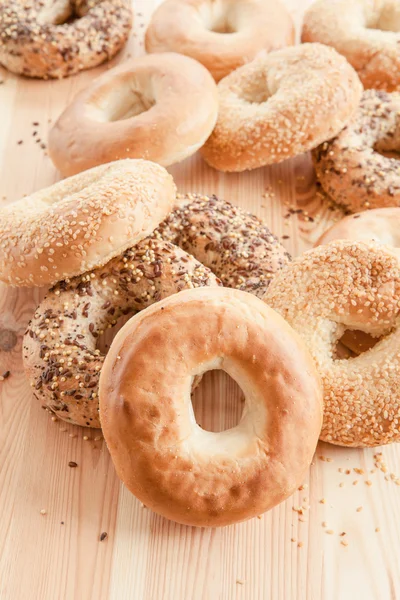 Varietà di bagel freschi — Foto Stock