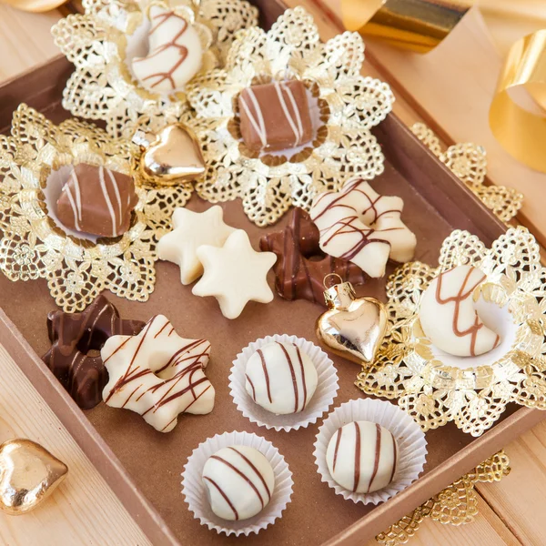 Chocolates and truffles for christmas — Stock Photo, Image