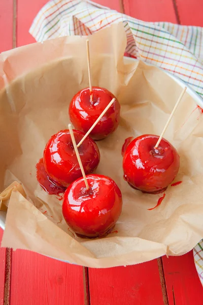 Red Candy apples — Stok fotoğraf