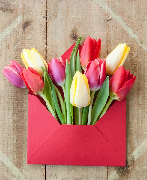 Bunte Blumen im Umschlag — Stockfoto