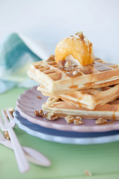 Waffles a la mode — Stock Photo, Image