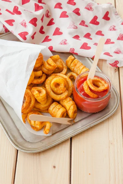 Spicy curly fries — Stock Photo, Image