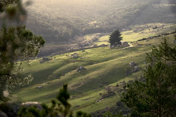 Paisagem Uma Fazenda Natureza Pedriza Manzanares Real — Fotografia de Stock