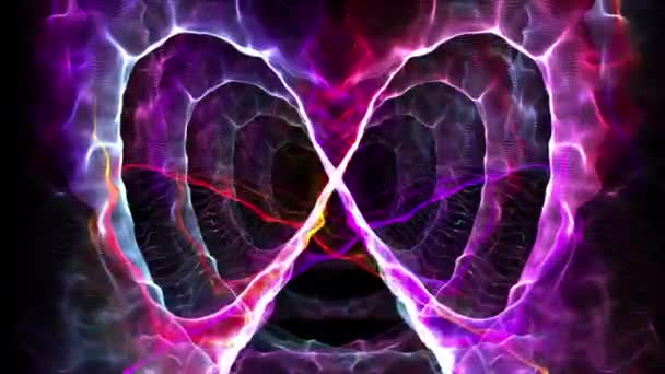 Seamless loop abstract animation electrical nervous system in human brain with colorful light sparking as subconscious mind, alpha beta wave, six senses in butterfly shape hole in 4k ultra HD — Stock Video