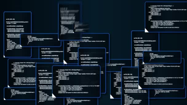 Animacja ekranu monitora komputerowego pokazujący Windows folder źródłowy kod i tekst znak wirus ostrzeżenie i migające, że system został posiekany lub zainfekowany przez wirus sieciowy w 4K Ultra HD — Wideo stockowe