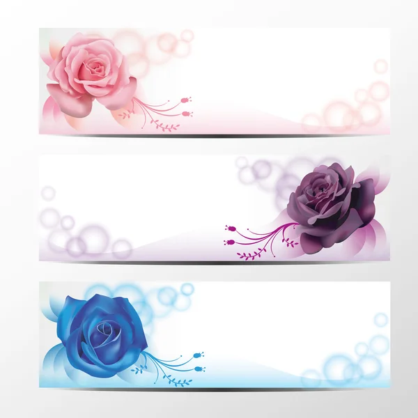 Rose banner collectie 2 — Stockvector