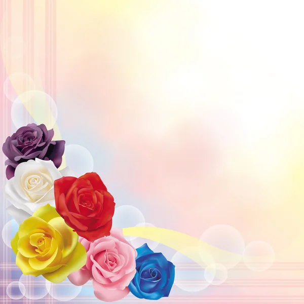Kleurrijke rozen achtergrond — Stockvector