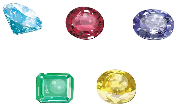 Conjunto de colección de gemas — Vector de stock