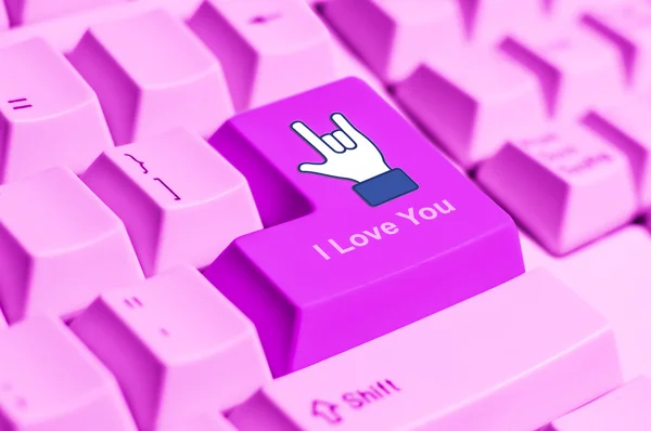Ik hou van je toetsenbord teken — Stockfoto