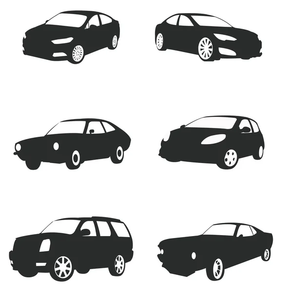 Sets van silhouet auto's in geïsoleerde achtergrond maken door vector. — Stockvector