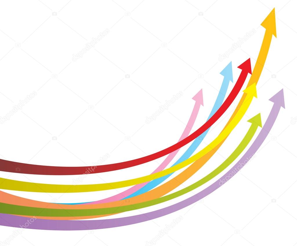 Colorful arrows in white background, create by vector