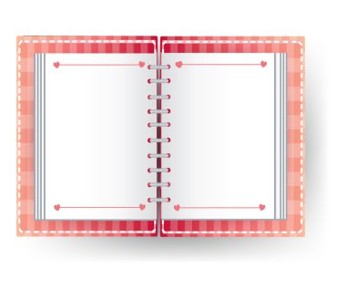 Love diary notebook album scrapbook with no line in isolated background, create by vector