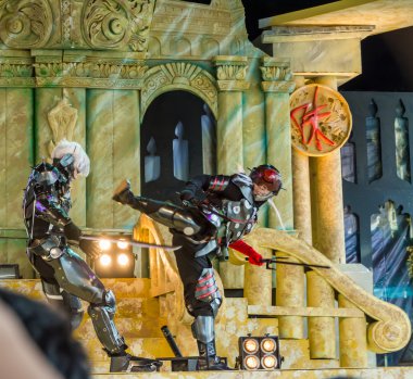 BANGKOK, THAILAND - MAY 25: Metal Gear Rising Revengeance performance on stage in Oishi World Cosplay Fantastic 7 on May 25, 2013. Metal Gear Rising is a famous video game worldwide.