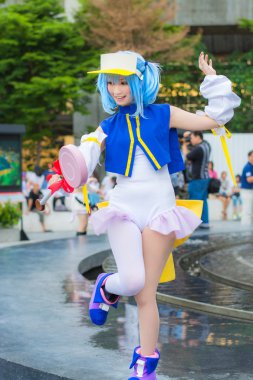 Thai cosplay idol dress as a character from Moetan anime cute posing
