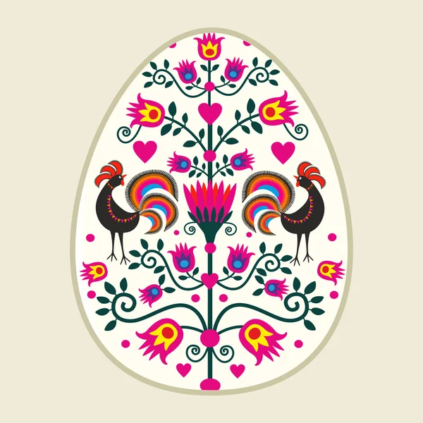 Easter folk eggs — Stock Vector