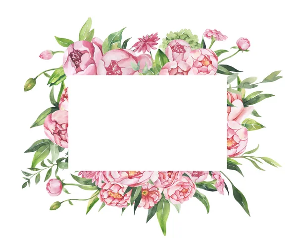 Яскравий квітковий малюнок - листя і гілки з квітами і листям для весільної стоянки, вітання, шпалери, тло. Троянди, зелене листя.. — стокове фото