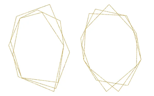 Золота блискуча вінтажна рамка з тінями ізольована на білому тлі. Золотий розкішний реалістичний прямокутник кордон . — стокове фото