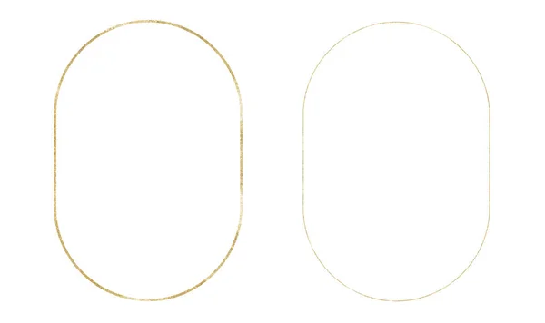 Golden geometric frames. Abstract gold shine geometrical frames for wedding invitation design. — Stock Photo, Image