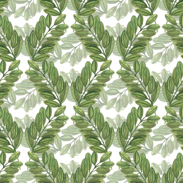 緑の木の水彩シームレスパターン — ストック写真