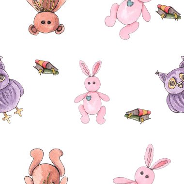 Renkli bir arka plan oyuncağında suluboya deseni