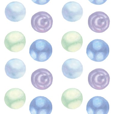 suluboya desenli renkli topları beyaz arkaplanda çizer