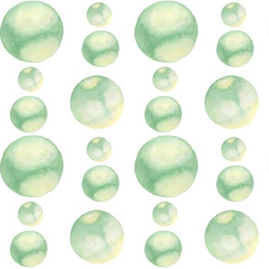 suluboya desenli renkli topları beyaz arkaplanda çizer