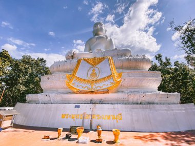 Big White Buddha, Wat Phra Mae Yen in Pai, Mae Hong Son, Chiang Mai, Tayland